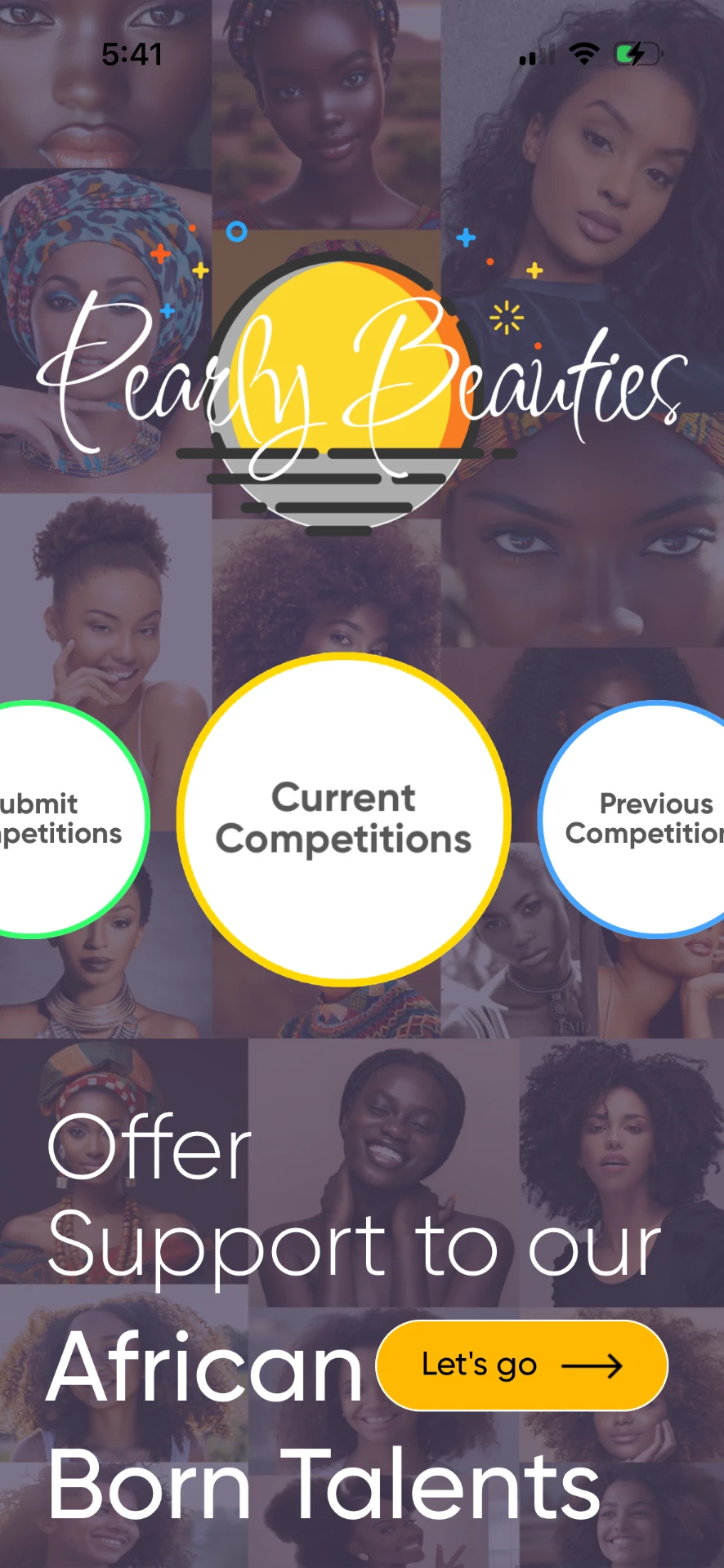 Pearly Beauties App Home Screen